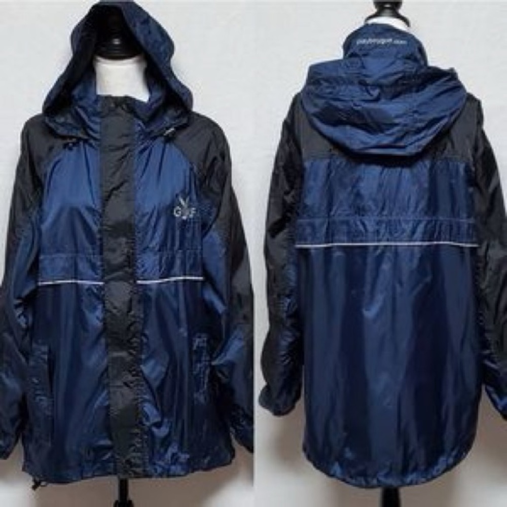 RARE Playboy Golf Hooded Full-zip Mesh Lined Oversized Windbreaker Jacket Medium